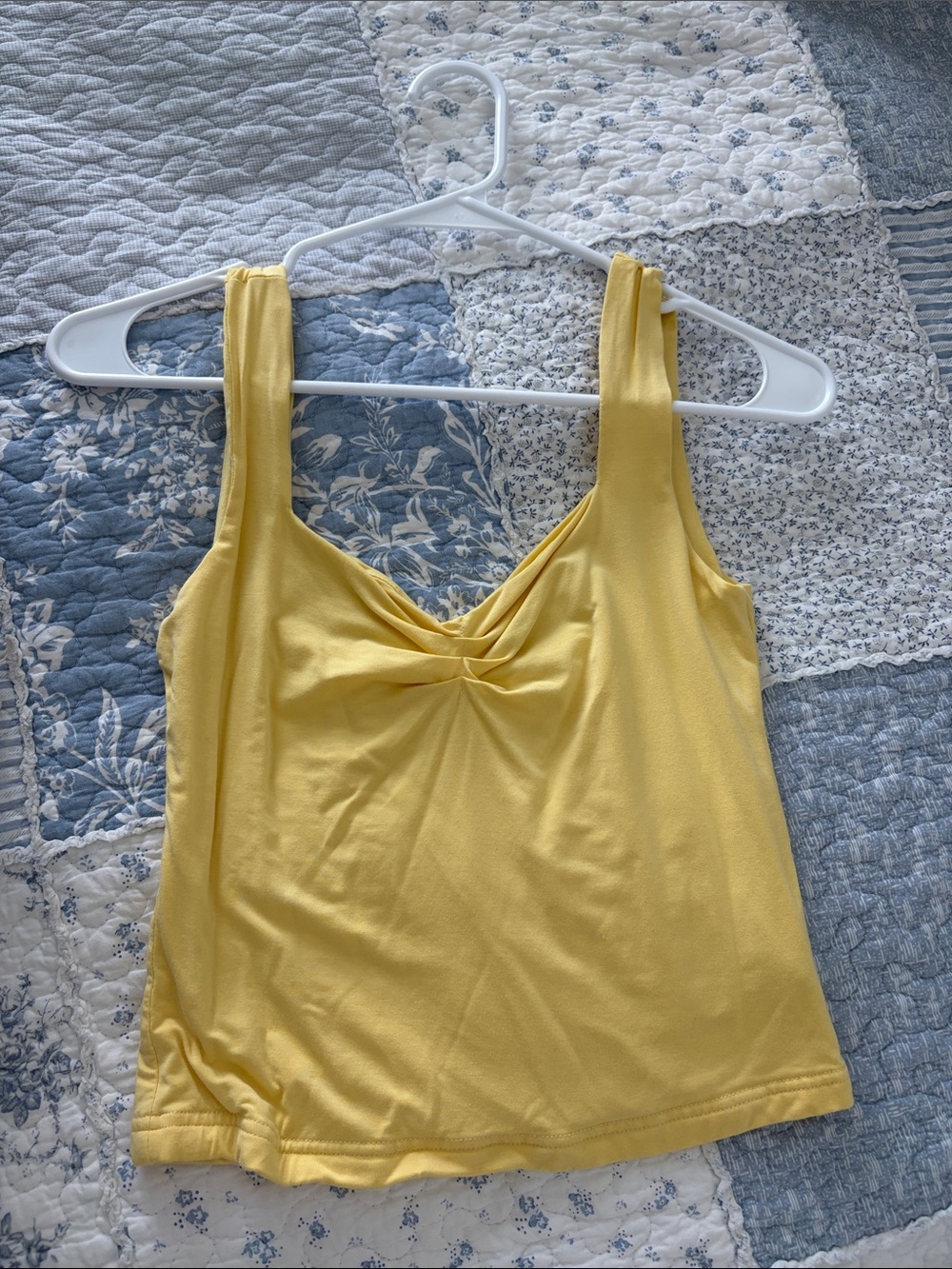 SHEIN Yellow Twist-Front Tank Top